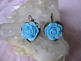 Roosje Oorbellen Large Lichtblauw