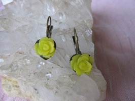 Roosje Oorbellen Small Geelgroen